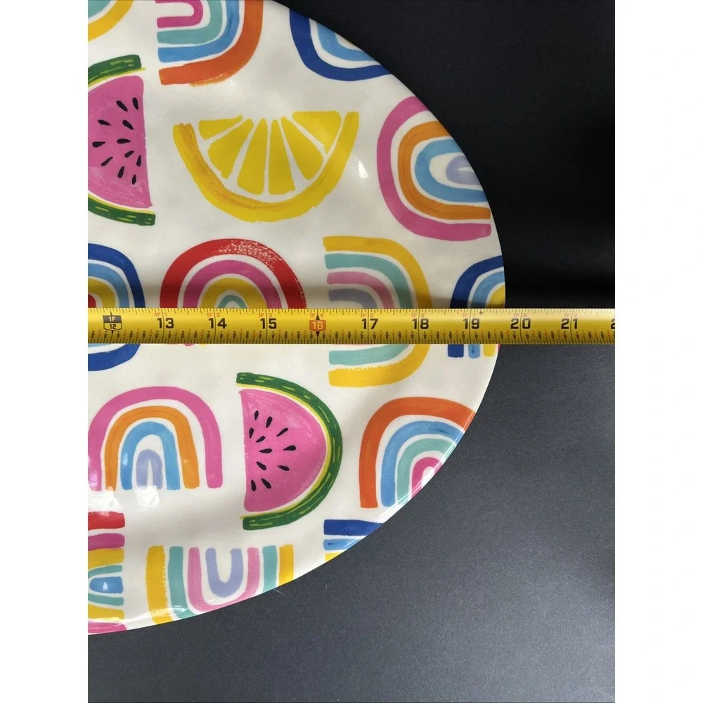 Rainbow XL Watermelon Summertime Serving Tray Melamine Platter Appetizer 20